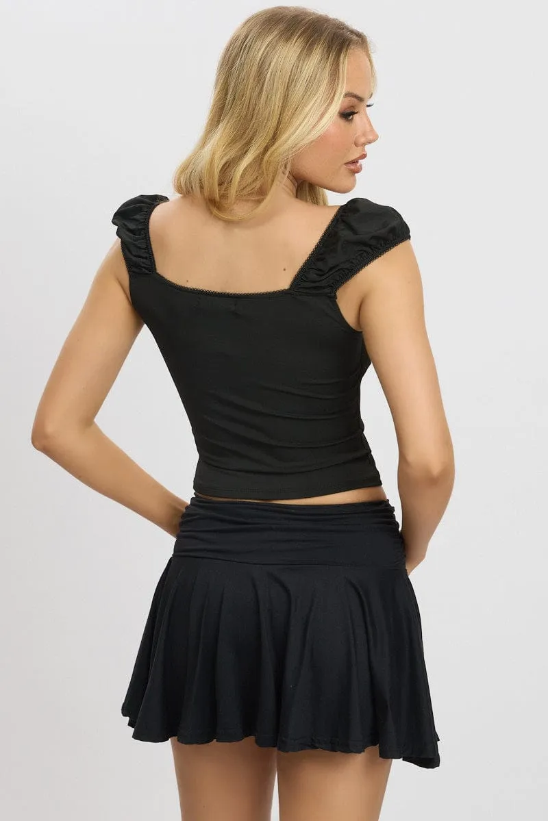 Black Top Short Sleeve sold by Ally Fashion product image thumbnail 5