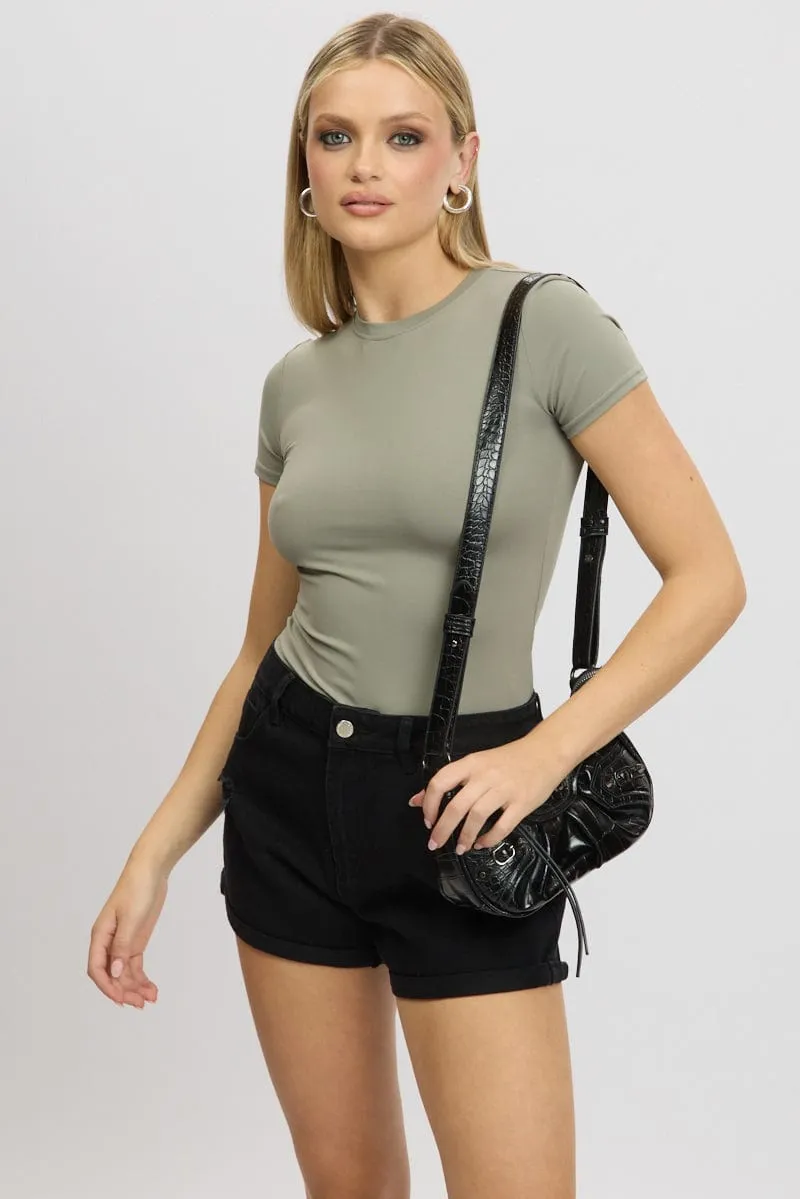 Green T-Shirt Short Sleeve Crew Neck Supersoft sold by Ally Fashion