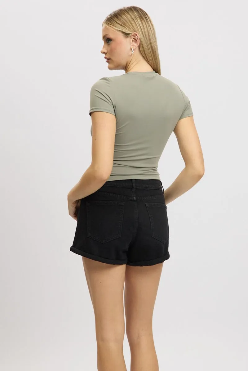 Green T-Shirt Short Sleeve Crew Neck Supersoft sold by Ally Fashion product image thumbnail 5