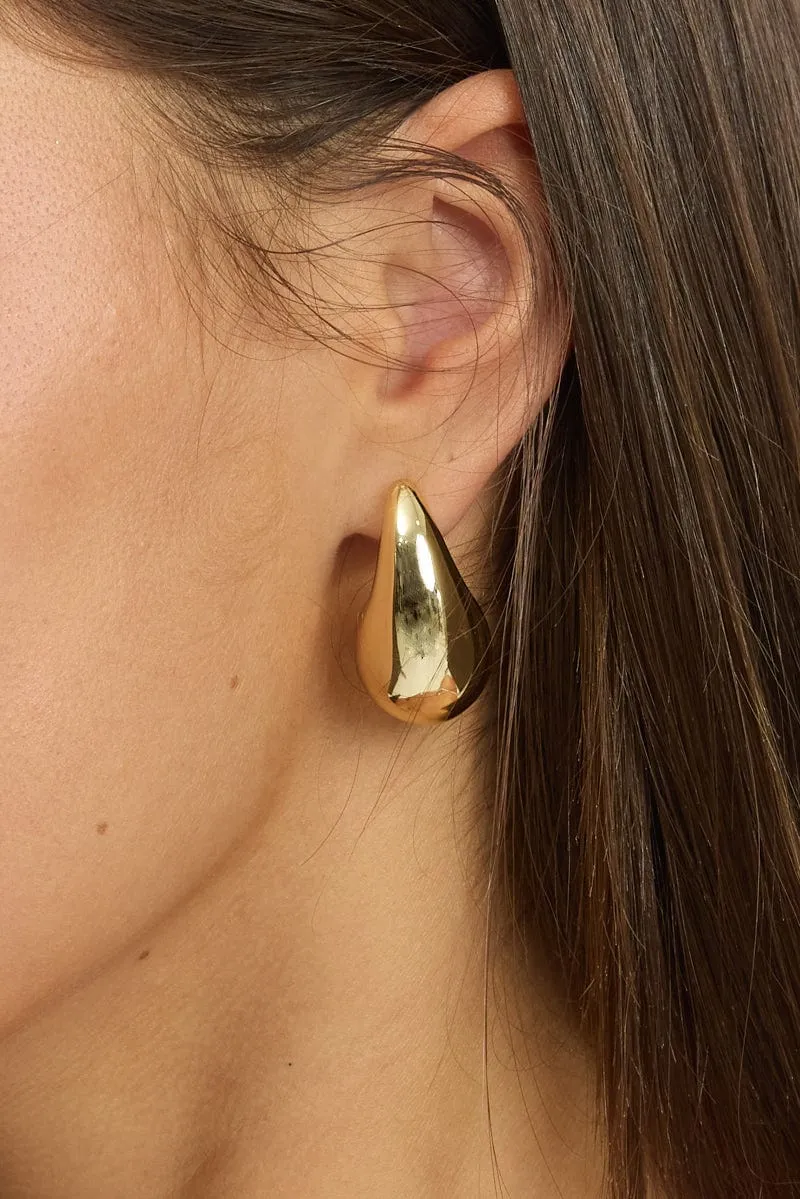 Gold Teardrop Earrings sold by Ally Fashion product image thumbnail 2