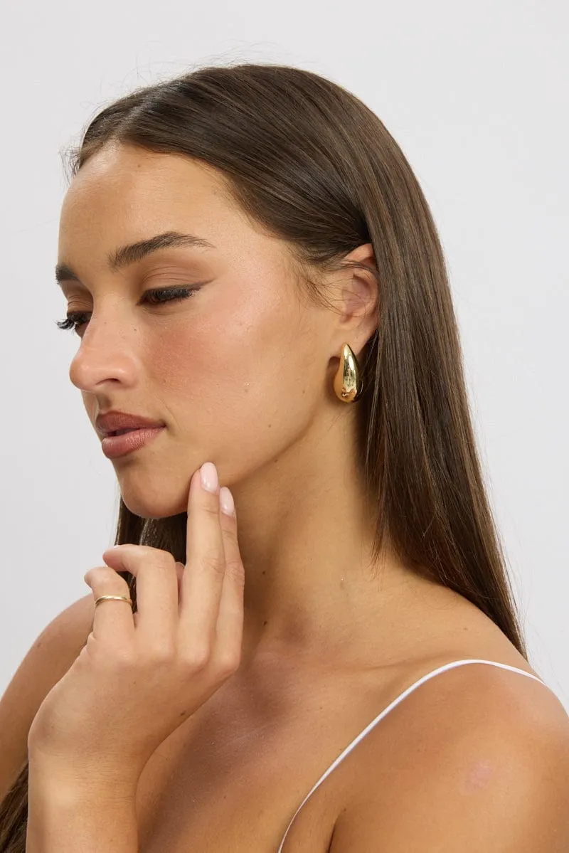 Gold Teardrop Earrings sold by Ally Fashion