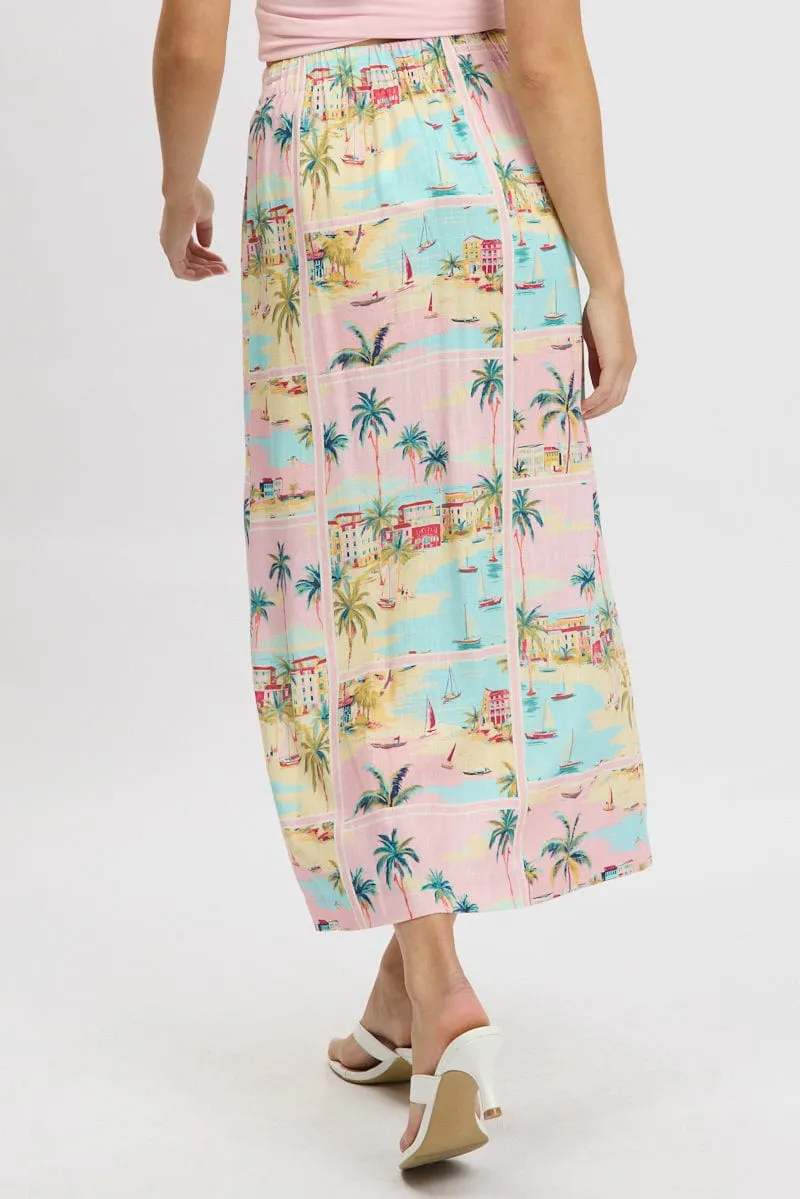 Multi Abstract Wrap Skirt High Waisted Midaxi sold by Ally Fashion product image thumbnail 5