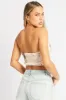 Beige Abstract Scarf Top Boob Tube Shirred Back sold by Ally Fashion