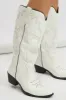 White Embroidered Western Cowboy Boot sold by Ally Fashion