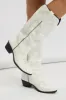 White Embroidered Western Cowboy Boot sold by Ally Fashion