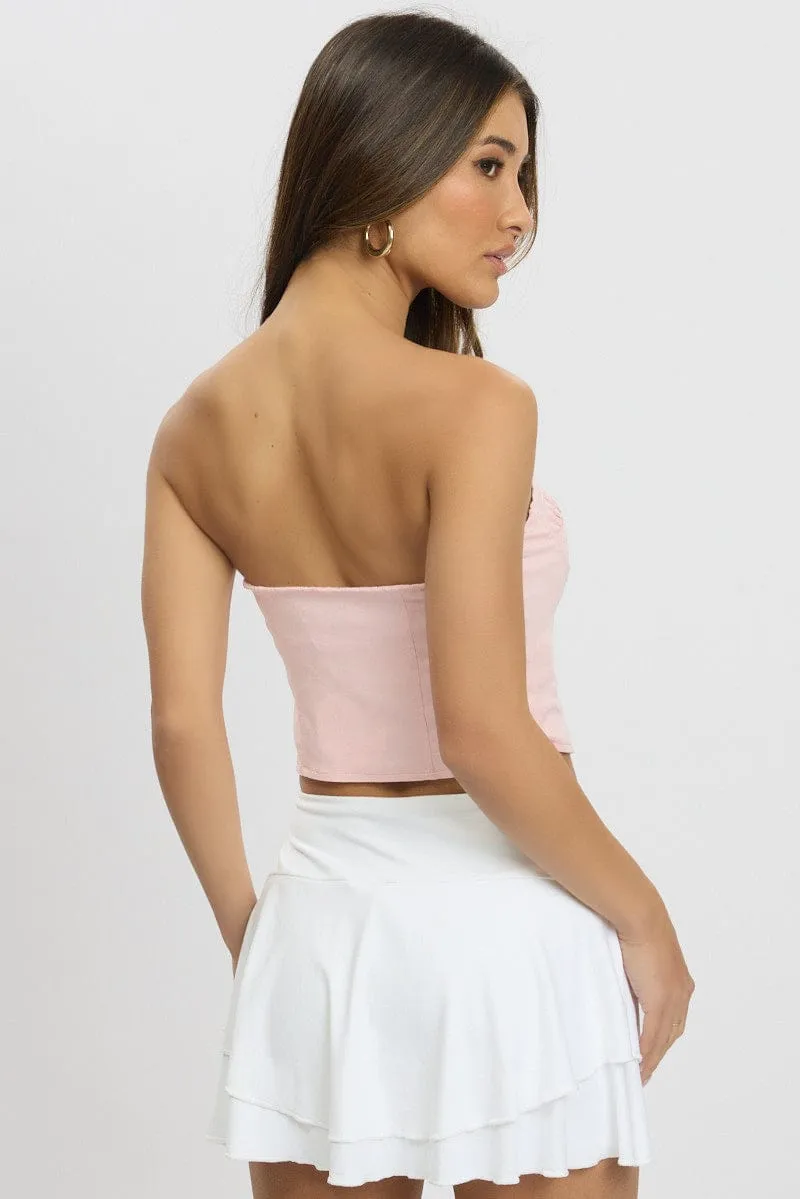 Pink Trimmed Tube Top sold by Ally Fashion product image thumbnail 5