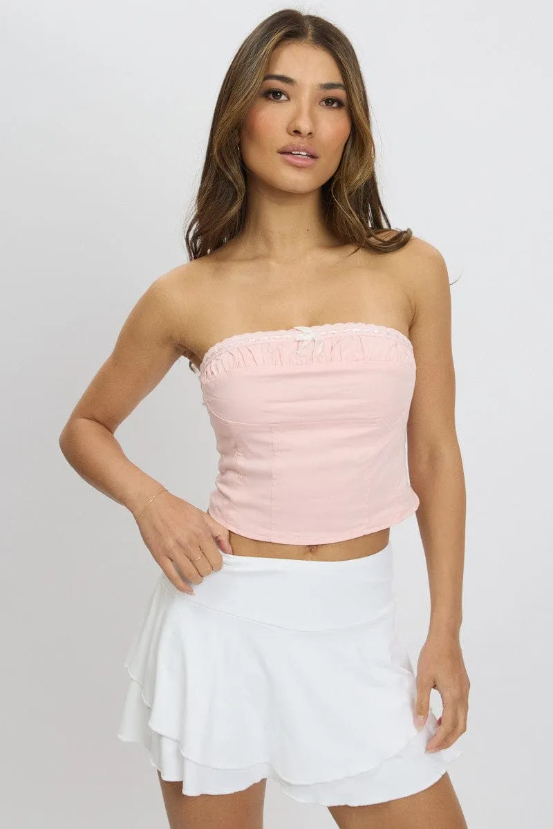 Pink Trimmed Tube Top sold by Ally Fashion