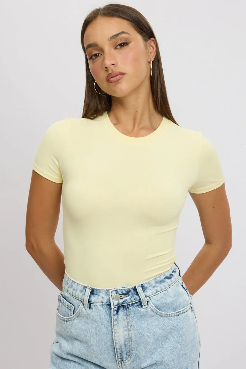 Yellow T shirt Short Sleeve Crew Neck Supersoft sold by Ally Fashion