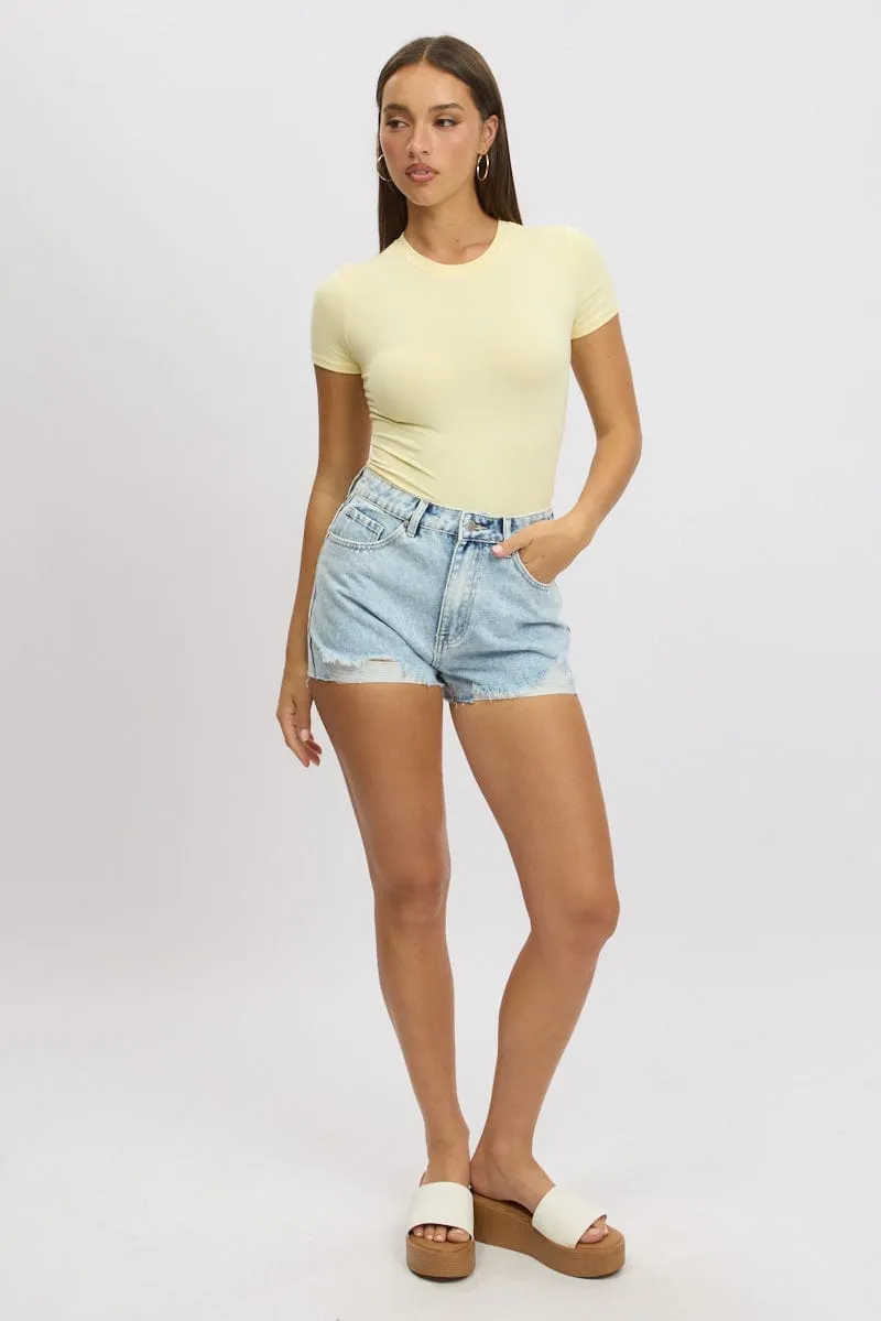 Yellow T shirt Short Sleeve Crew Neck Supersoft sold by Ally Fashion product image thumbnail 2