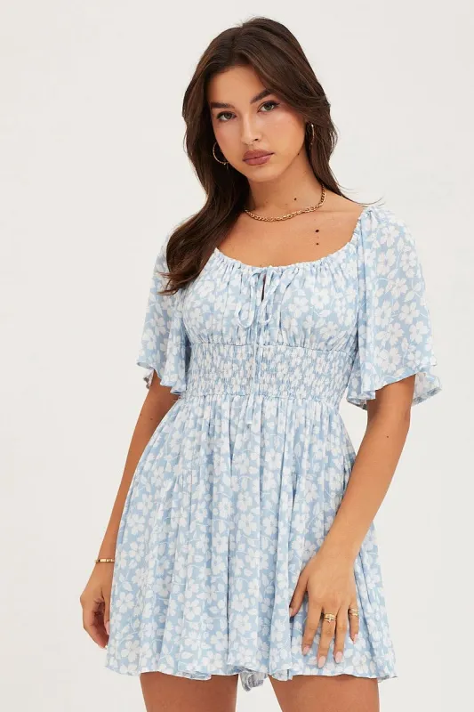 Print Playsuit Short Sleeve sold by Ally Fashion