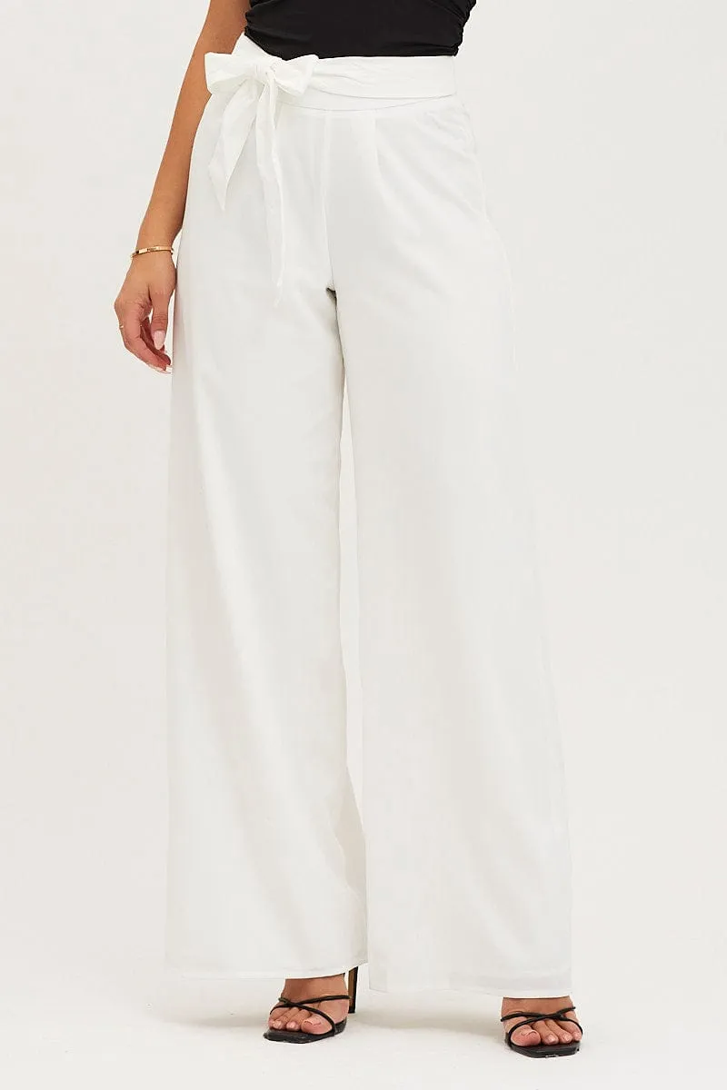 White Wide Leg Pants High Rise sold by Ally Fashion product image thumbnail 2