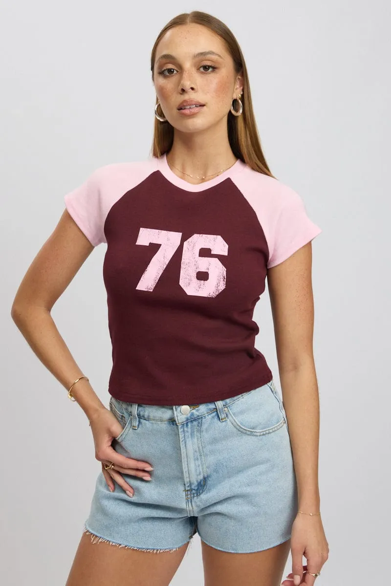 Red Graphic Tee Short Sleeve sold by Ally Fashion product image thumbnail 3