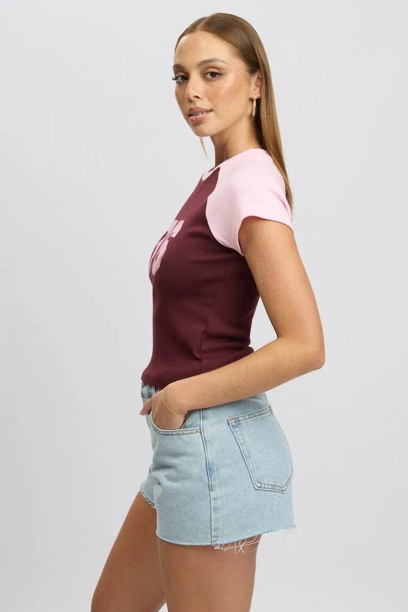 Red Graphic Tee Short Sleeve sold by Ally Fashion product image thumbnail 4