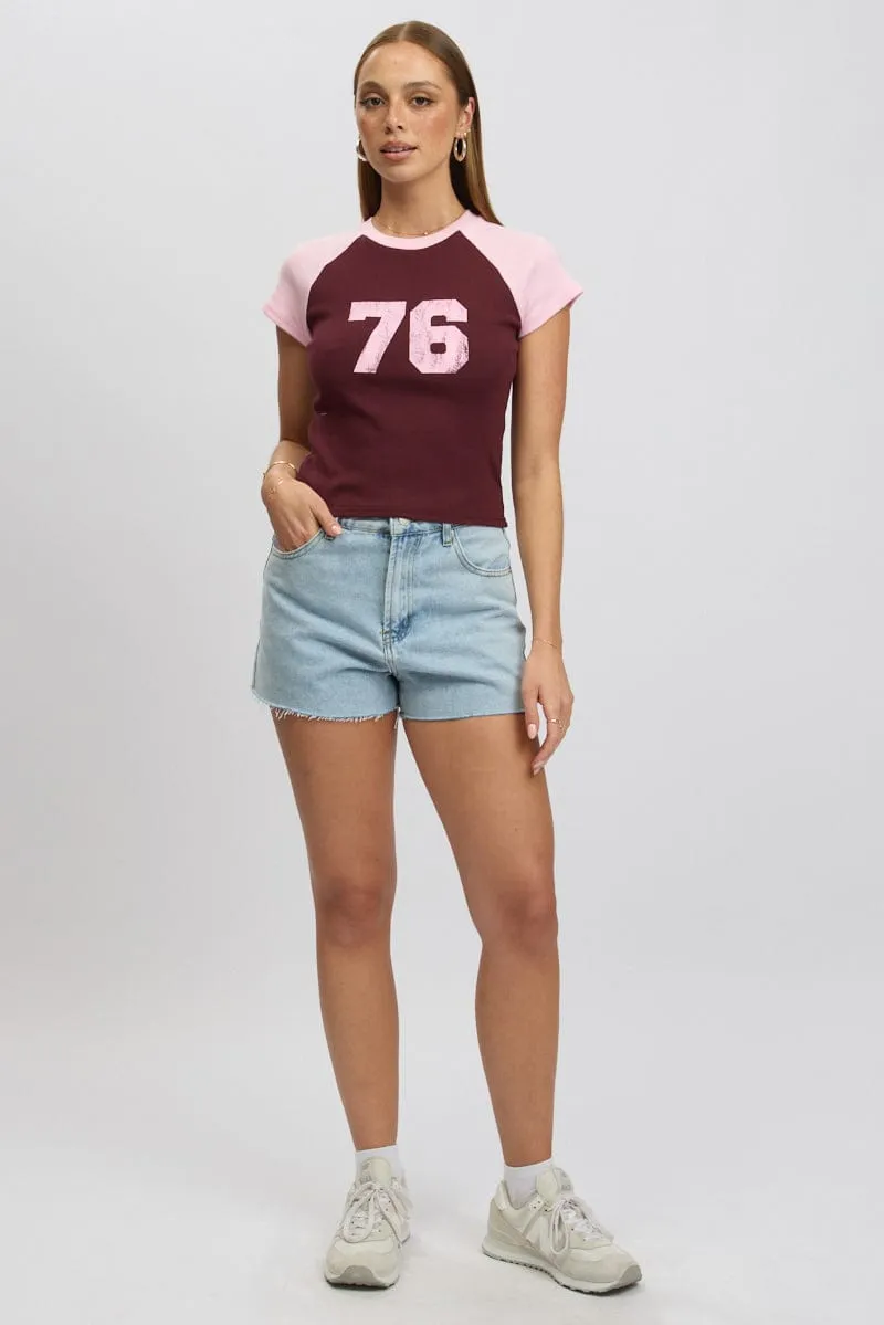 Red Graphic Tee Short Sleeve sold by Ally Fashion product image thumbnail 2