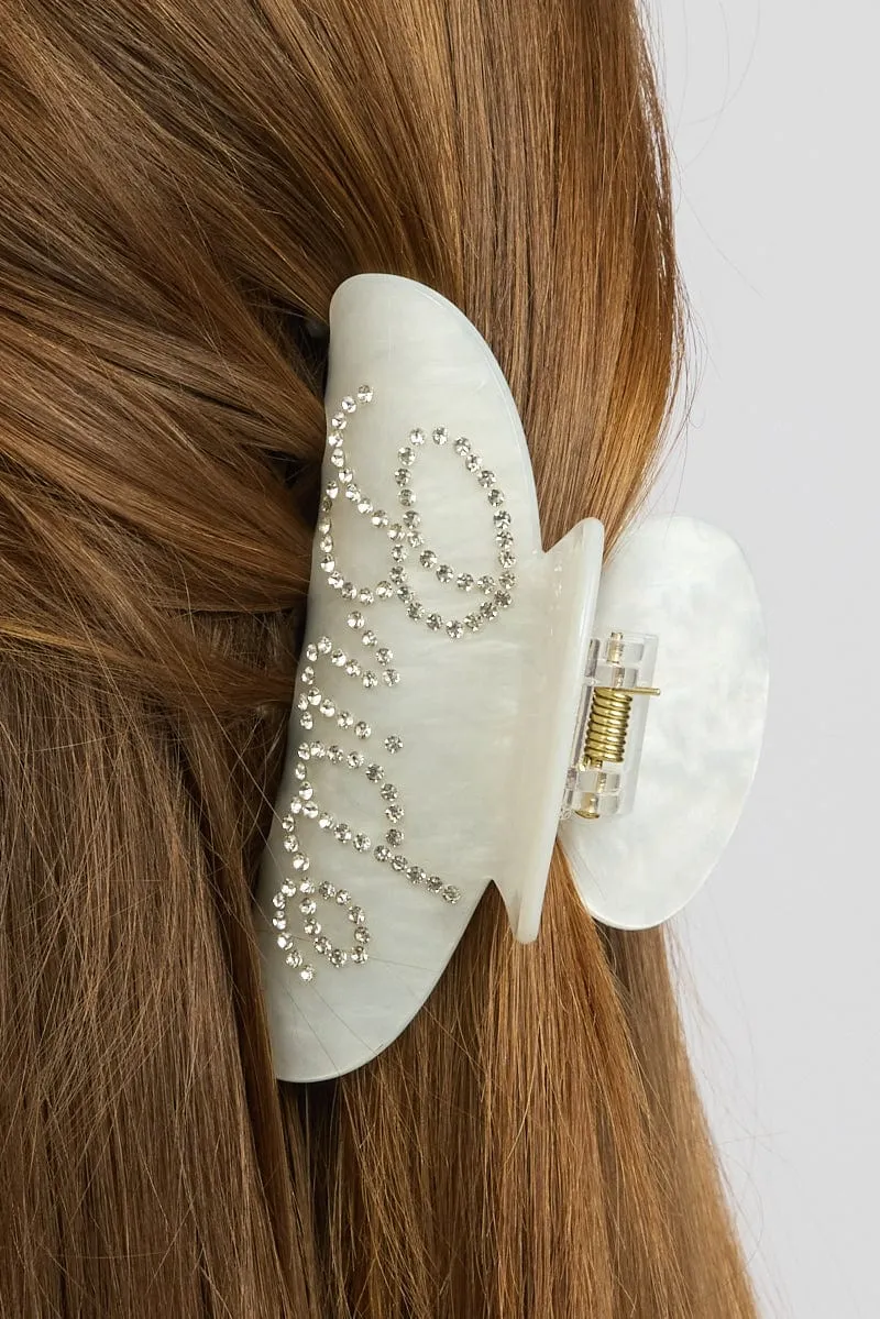 White Bride Claw Clip sold by Ally Fashion product image thumbnail 2