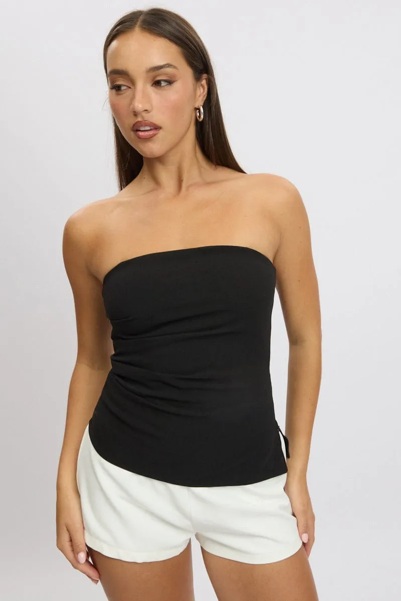 Black Singlet Top Side Ruched sold by Ally Fashion product image thumbnail 3
