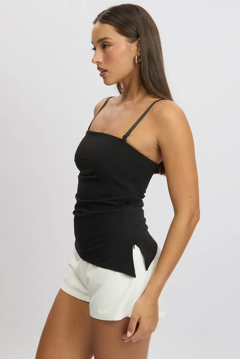 Black Singlet Top Side Ruched sold by Ally Fashion product image thumbnail 4