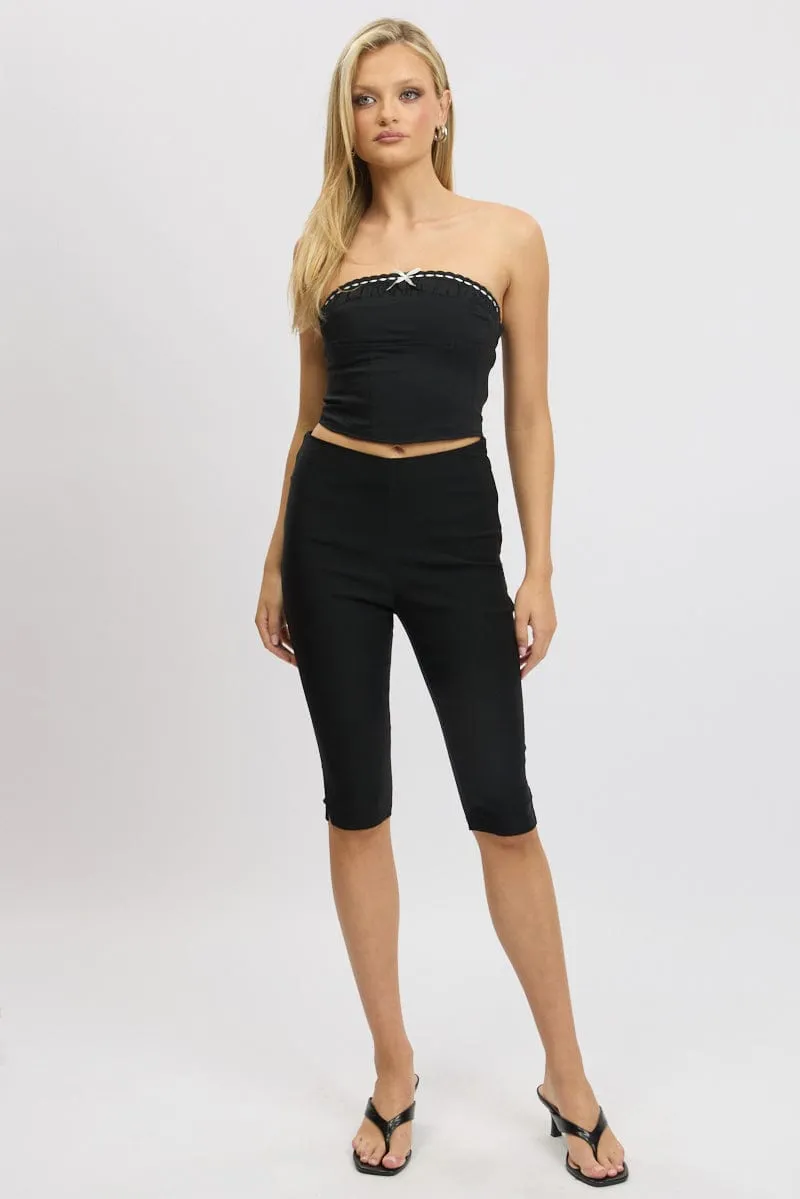 Black Capri Pants High Rise sold by Ally Fashion product image thumbnail 3