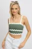 Green Crop Top Sleeveless Shirred Back sold by Ally Fashion
