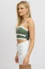 Green Crop Top Sleeveless Shirred Back sold by Ally Fashion