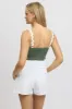 Green Crop Top Sleeveless Shirred Back sold by Ally Fashion