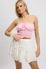White Ditsy Skater Skirt High Rise Tiered Mini Lined sold by Ally Fashion