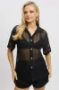 Black Crochet Collar Cardigan Short Sleeve sold by Ally Fashion