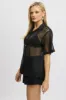Black Crochet Collar Cardigan Short Sleeve sold by Ally Fashion