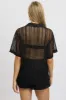 Black Crochet Collar Cardigan Short Sleeve sold by Ally Fashion