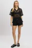 Black Crochet Collar Cardigan Short Sleeve sold by Ally Fashion