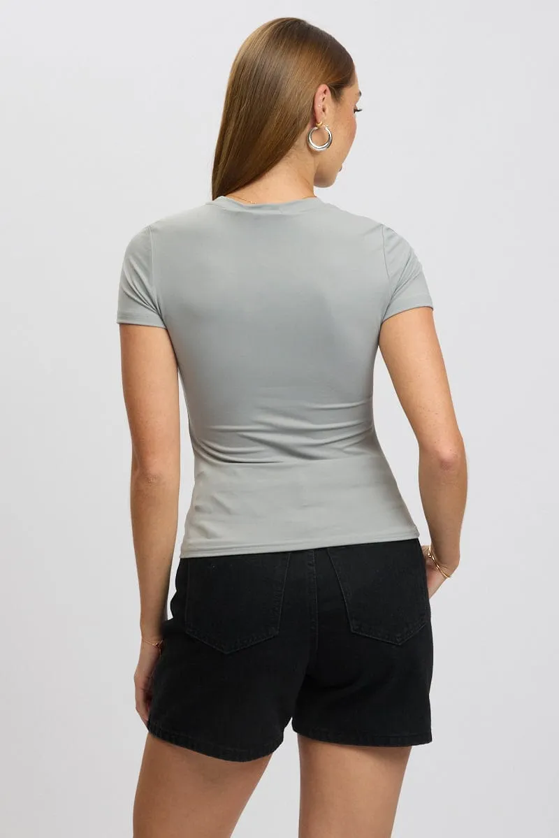 Grey T shirt Short Sleeve Crew Neck Supersoft sold by Ally Fashion product image thumbnail 5
