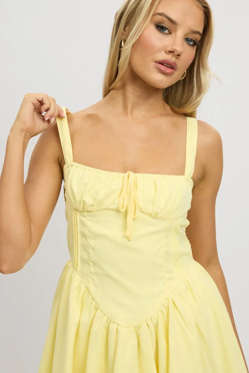 Yellow Fit And Flare Dress Corset Detail Mini sold by Ally Fashion product image thumbnail 2