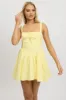 Yellow Fit And Flare Dress Corset Detail Mini sold by Ally Fashion
