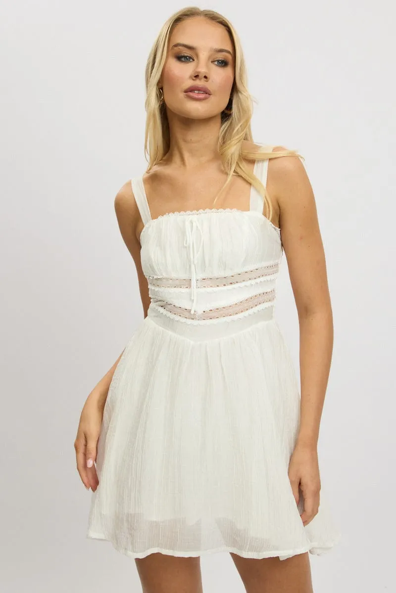 White Fit And Flare Dress Mini sold by Ally Fashion product image thumbnail 3