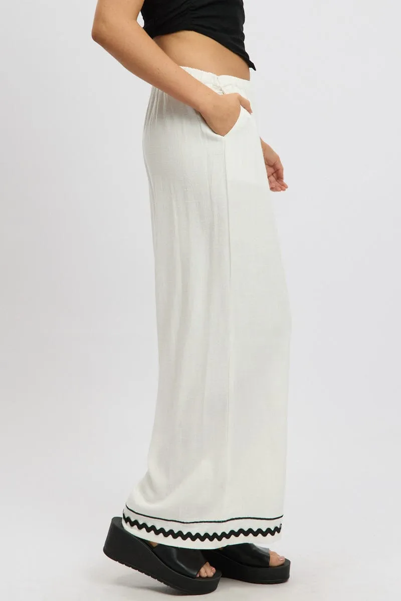White Wide Leg Pants High Rise sold by Ally Fashion product image thumbnail 4