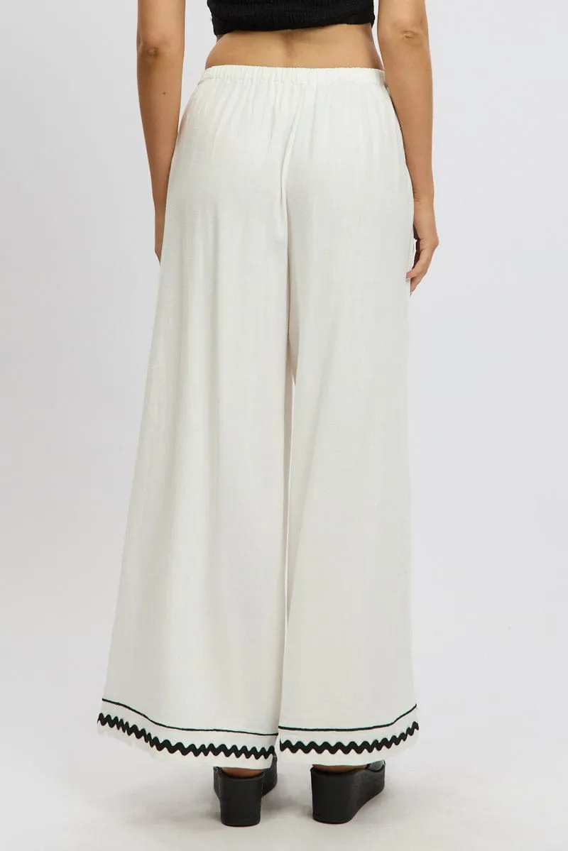 White Wide Leg Pants High Rise sold by Ally Fashion product image thumbnail 5