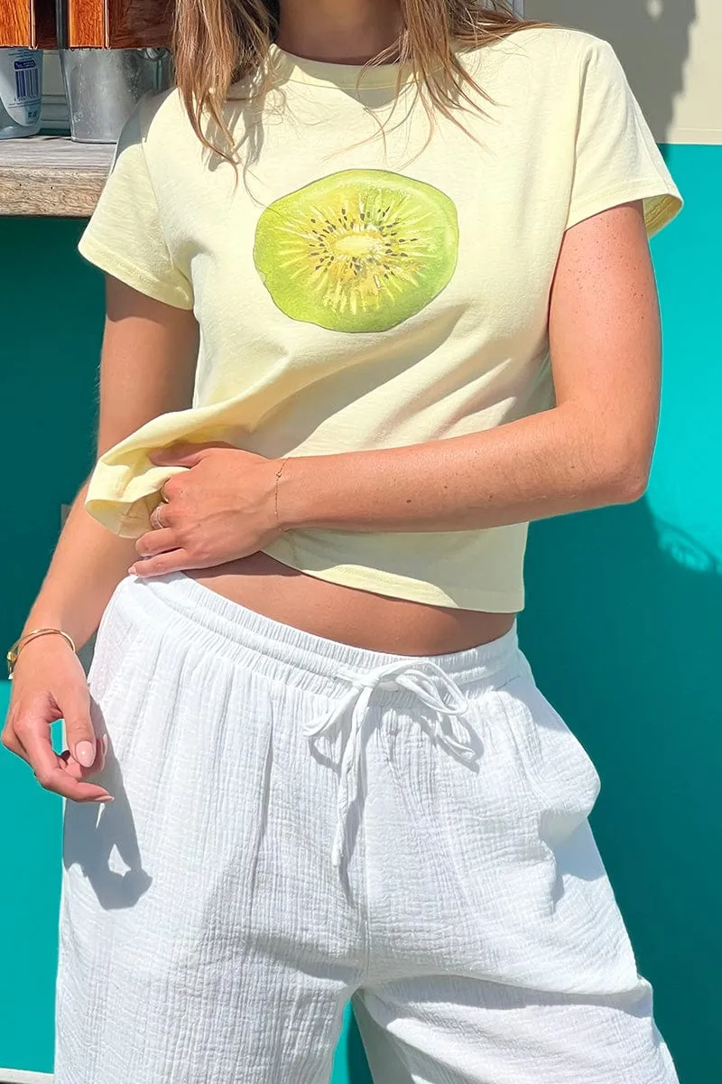 Yellow Graphic Tee Short Sleeve sold by Ally Fashion product image thumbnail 3