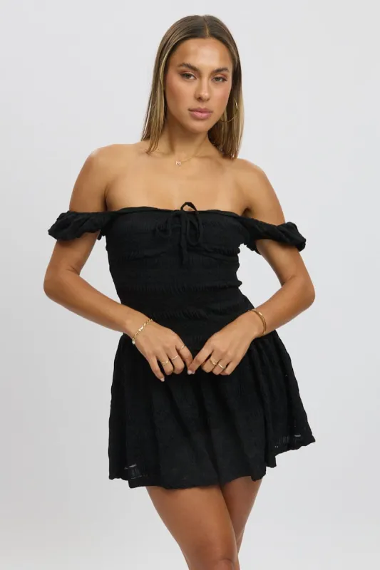Black Fit And Flare Dress Drop Waist Mini sold by Ally Fashion