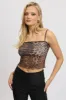 Brown Animal Print Cami Top Sleeveless Bow sold by Ally Fashion