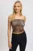Brown Animal Print Cami Top Sleeveless Bow sold by Ally Fashion