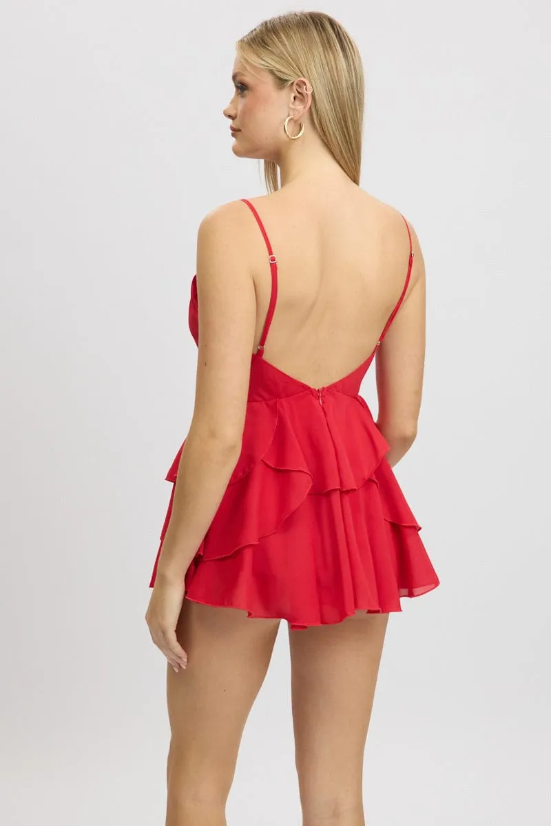 Red Ruffle Dress Singlet sold by Ally Fashion product image thumbnail 5
