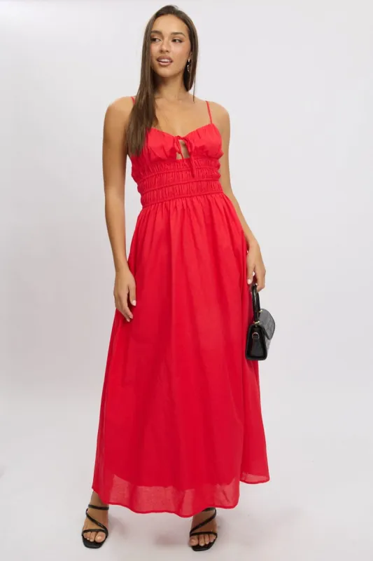 Red Maxi Dress Strappy sold by Ally Fashion