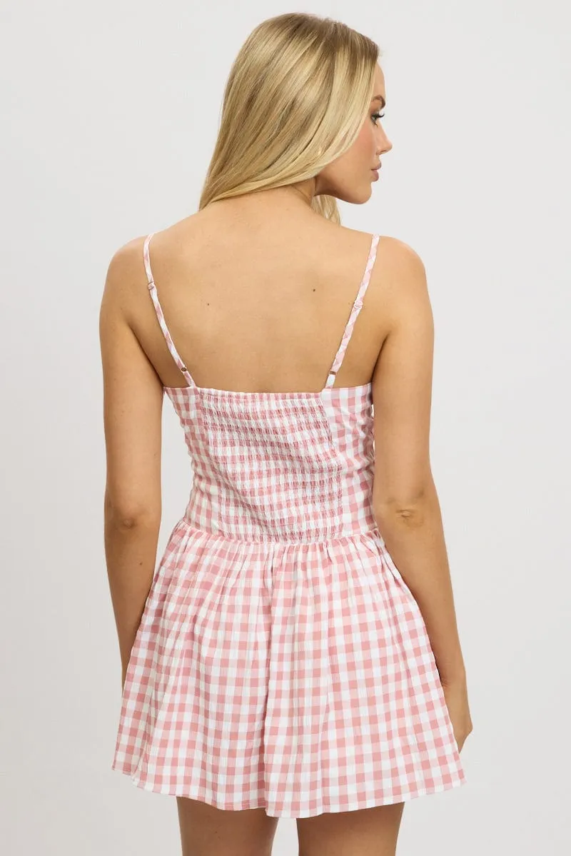 Pink Check Fit And Flare Dress Mini sold by Ally Fashion product image thumbnail 5