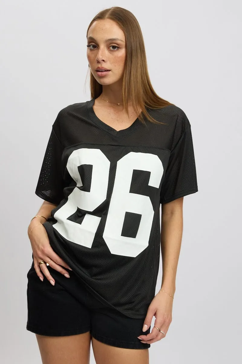 Black Sport Tee Short Sleeve sold by Ally Fashion product image thumbnail 3