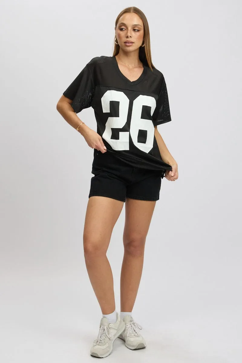 Black Sport Tee Short Sleeve sold by Ally Fashion product image thumbnail 2