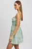 Green Ditsy Fit And Flare Dress Cut Out sold by Ally Fashion