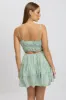 Green Ditsy Fit And Flare Dress Cut Out sold by Ally Fashion