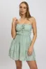 Green Ditsy Fit And Flare Dress Cut Out sold by Ally Fashion