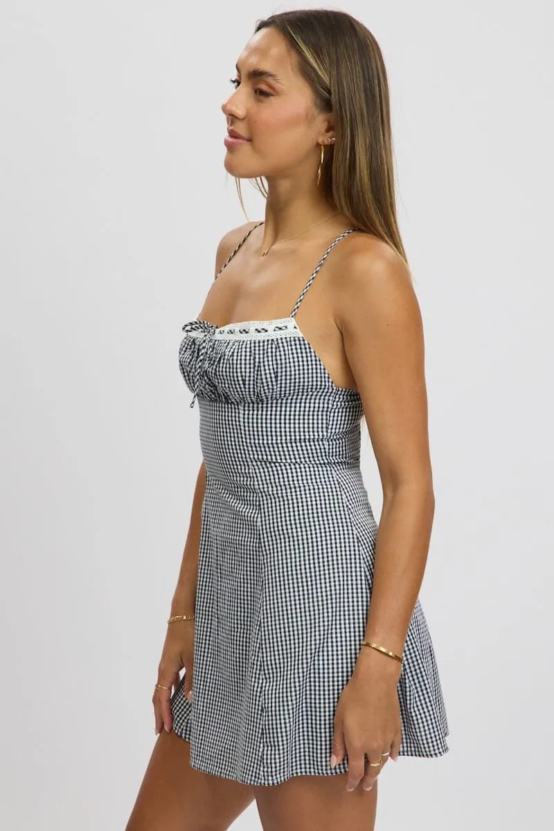 Black Check Mini Dress Strappy sold by Ally Fashion product image thumbnail 4