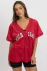 Red Graphic Top Oversized Short Sleeve sold by Ally Fashion